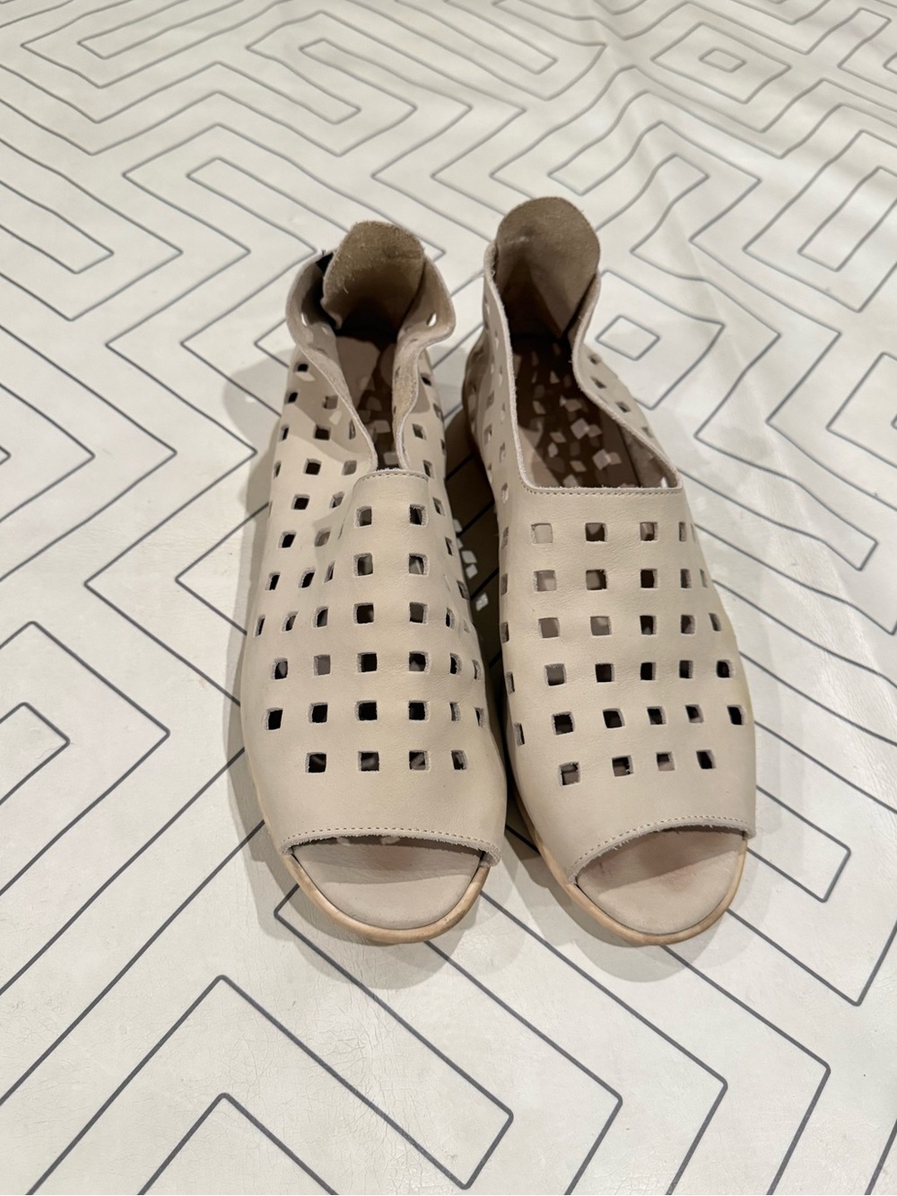 Arche Beige Perforated Open-Toe Sandals
